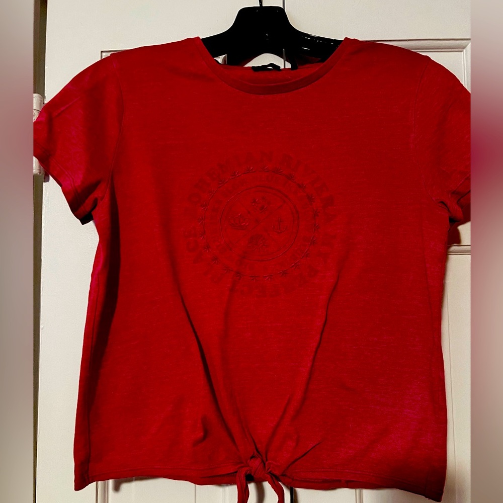 IKKS tee shirt that ties on bottom! Kids 14. Excellent condition!